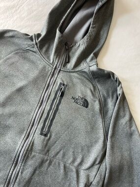 The North Face Heather Gray Hooded Zip-Up Jacket